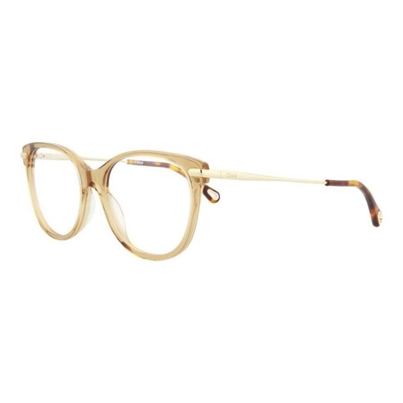 Chloé Womens Cat Eye Brown Gold Transparent Fashion Designer Eyewear - Picture 3 of 5
